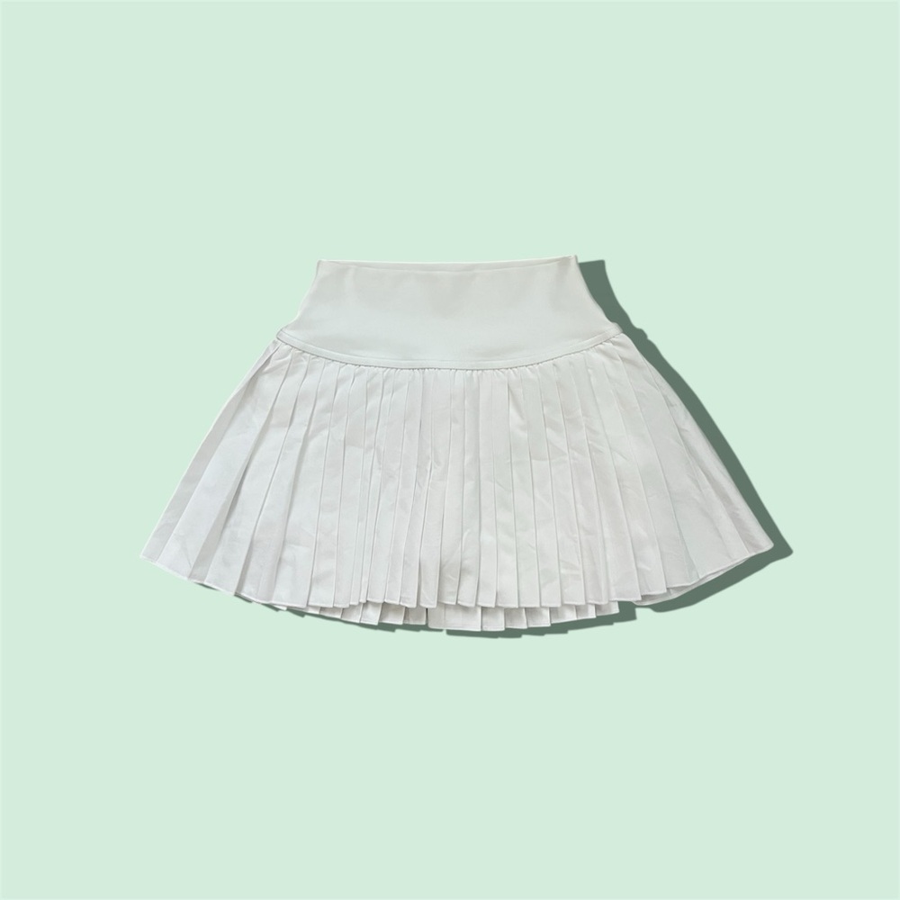 White Pleated Tennis Skirt | High Waist Athletic Skort | Built-In Shorts | NWOT